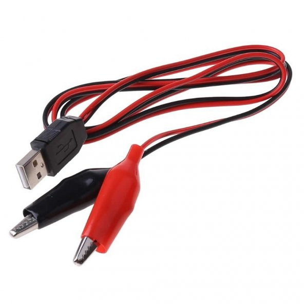 Usb Krokodil Çevirici Kablo - 5V Kaynak Test Kablosu 60Cm Max 2A - 8