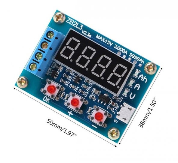ZB2L3 Akü Pil Kapasite Test Cihazı - 18650 Lion Batarya Deşarj - 7