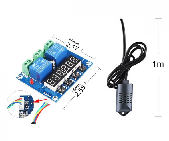 XH-M452 12V Sıcaklık Nem Kontrollü Dijital Termostat Kuluçka Pet - 6