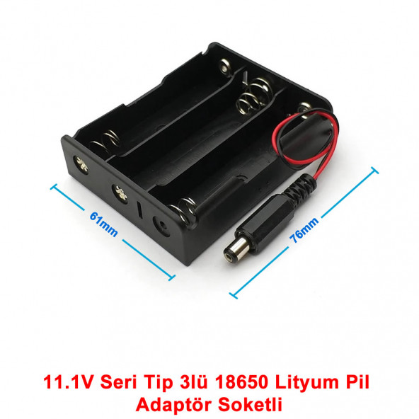 18650 Pil Yuvası 3lü Adaptör Soketli - 2