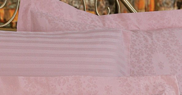Finezza Jardin Bambu Jakar Kumaş Pudra Çift Kişilik Nevresim Takımı 6 Prç - 1173 - 7