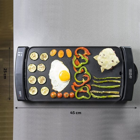 Cecotec Plancha electric Black & Water 2500, yapışmaz Kaplama, Tepsi yağ toplar, - 2