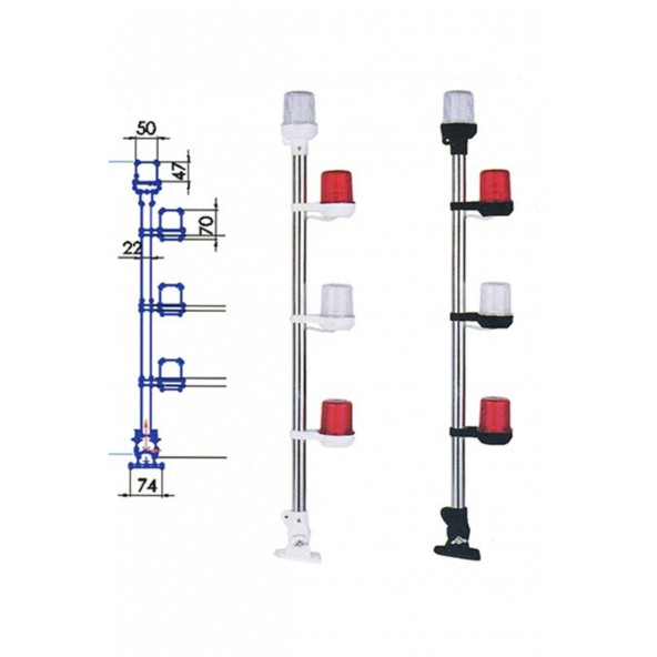 4lü Çıpa Fenerli Arıza Direği 60cm