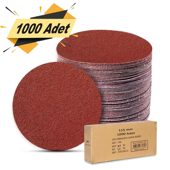 1000 Adet Cırt Zımpara 115 mm Spiral Avuç Taşlama Jumbo Paket