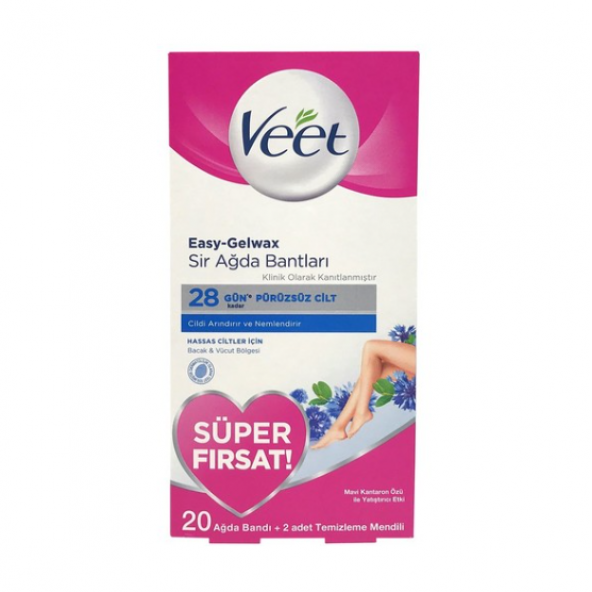 Veet Hassas Ciltler İçin Sir Ağda Bandı 20li