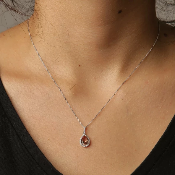 Pırlanta Zultanit Damla Taş Kolye