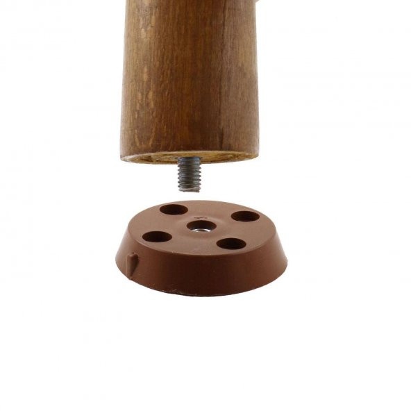 Mobilya Masa Sehpa Ayağı Bağlantı Aparatı Düz Ayak Tabanı Kahverengi (10 ADET) - 5