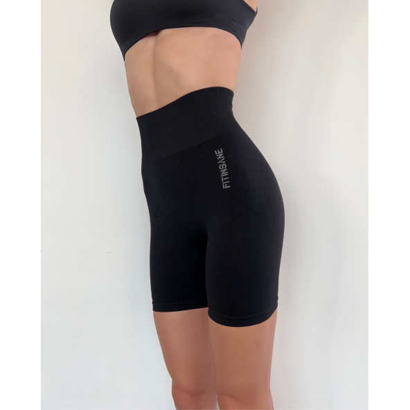 Fitinsane Seamless Toparlayıcı Siyah Kısa Spor Tayt - 2