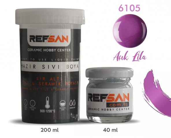 Hazır Çini ve Seramik Boyası 6105 Açık Lila 200 ml - 2