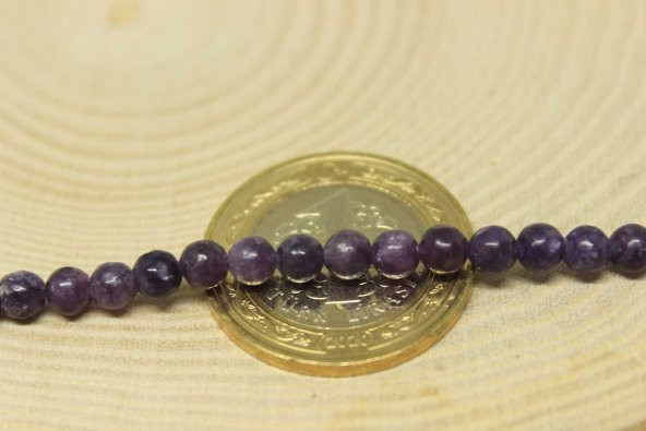 Lepidolit Taşı 4mm/4 adet ürün görseli