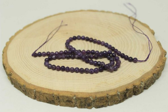 Lepidolit Taşı 4mm/4 adet - Resim 2