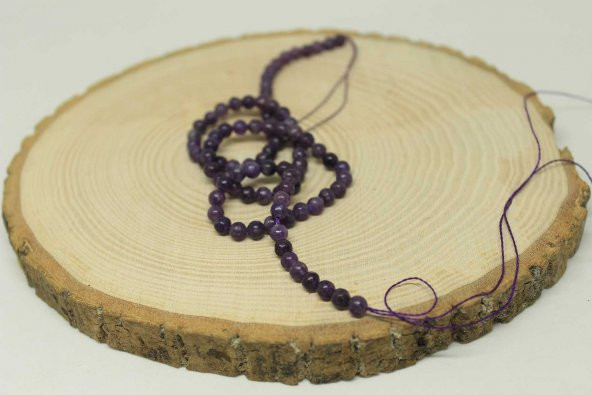 Lepidolit Taşı 4mm/4 adet - Resim 3