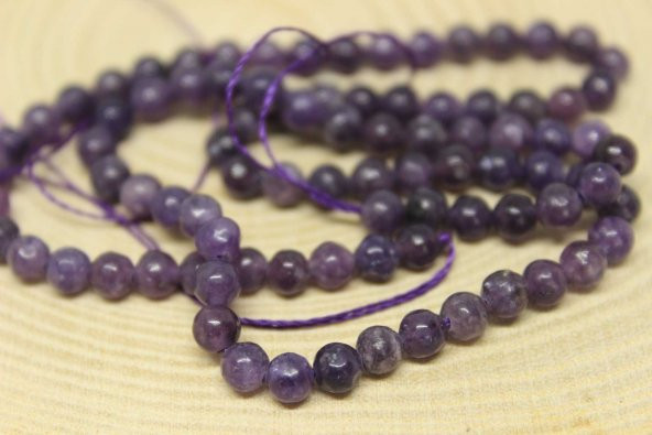 Lepidolit Taşı 4mm/4 adet - Resim 4