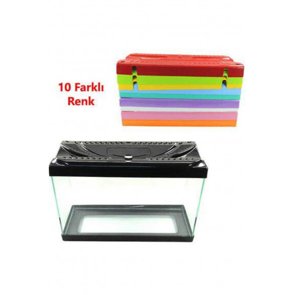 .34akvaryumRenkli Mini Akvaryum 23x20x14,5 Cm