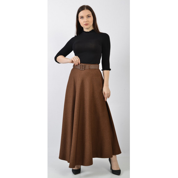 SORALLİNE KADIN KLOŞ ETEK KIŞLIK 779 KAHVE