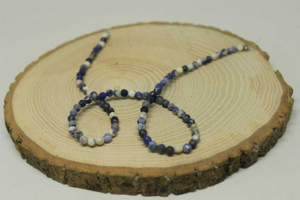 Sodalit Taşı Faset Kesim 4mm/10 adet - Resim 3