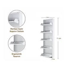 AHM METAL GRUP 5 KAPAKLI BEYAZ METAL AYAKKABILIK 5Lİ - 2