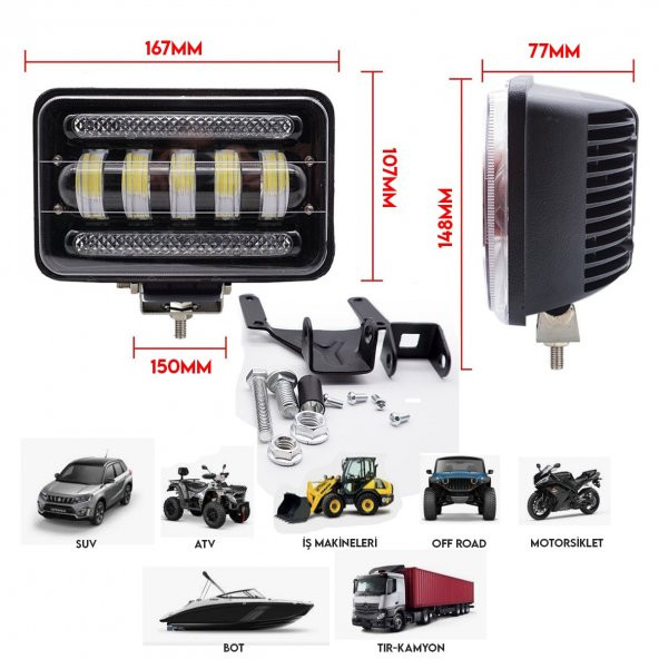 NKT GROUP Beyaz Angel Adaptif Angel Offroad Led Lamba Drl - 3
