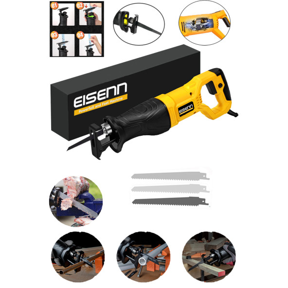 Eisenn Alman Technology Sjs Bakır Sargı 5200 W Tilki Kuyruğu Kemik Kesim Makinası 3 Adet Bıçak Hediye ürün görseli