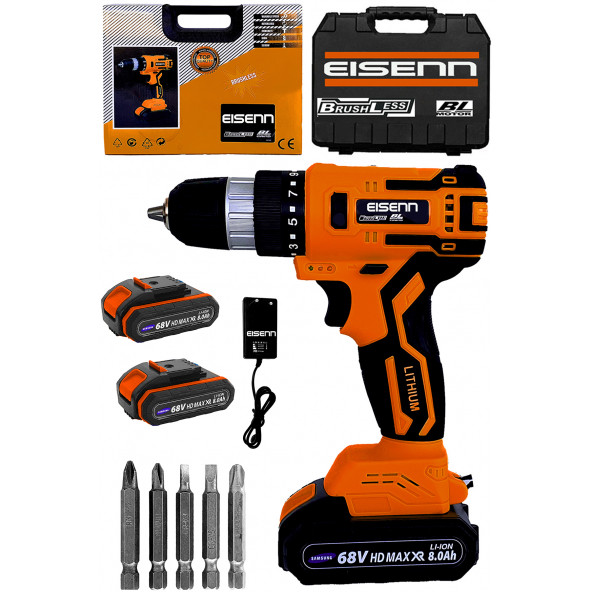 Eisenn Germany Technology 58 V 8 AH BRUSHLESS Kömürsüz BL Motor Samsung Çift Akülü Matkap - 2