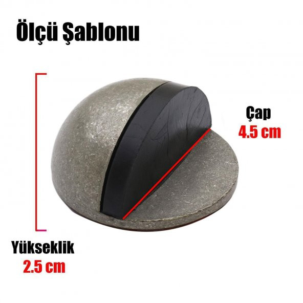 Yarımay Kapı Stoperi Tamponu Yapışkanlı Metal Kapı Stopu A.Gümüş - Resim 3