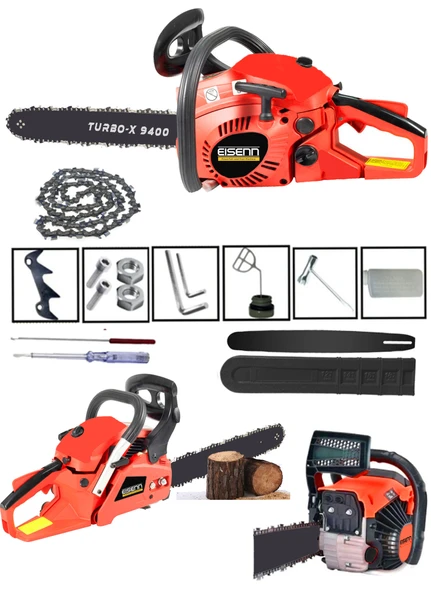 EISENN Turbo EX-9600S Benzinli Ağaç Motoru Testere Hızar Bıçkı Makinası 55 CM Pala Ve Zincirli - 3