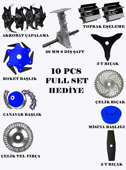 Eisenn Alman 10 In 1 Fg Motor 20 Hp Sırt Tipi Tırpan Toprak Eşeleme Akrobat Çapa Aparatı Hediyeli - 3