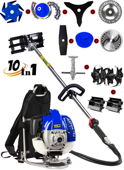 Eisenn Germany 10 In 1 Torq Motor 20 Hp Sırt Tırpan Toprak Eşeleme Akrobat Çapalama Aparatı