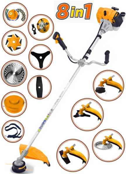 Eisenn Alman 8 In 1 Set Euro Ergo 20 Hp Metal Şanzuman Yan Tipi Ot Çim Çalı Çayır Biçme Tırpanı