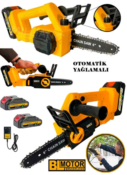 Eisenn Yeni Nesil Li-On Batarya BL Motor Pro Saw Akülü Dal Budama Testere Bıçkı Makinası 2 Akülü - 2