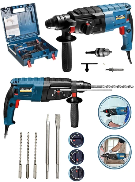 Eisenn Germany Technology HİLTMANN 6.2 JOULE Sds Plus GBH 3-.26 KIRICI DELİCİ  Usta Set Hediyeli