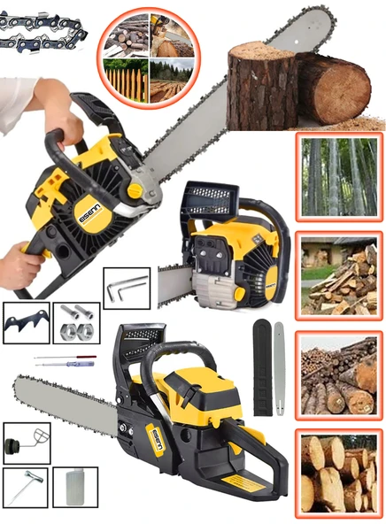 Eisenn Germany Turbo Benzinli Ağaç Motoru 52 CC Testere Hızar Bıçkı Odun Kesim Makinası 55 CM Pala ürün görseli 1