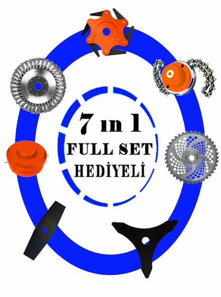 Eisenn Alman EFR 691 7 İN 1 Sırt Tipi Benzinli Motorlu Ot Çalı Tırpanı Çim Biçme Makinesi Çelik Fırça - 3
