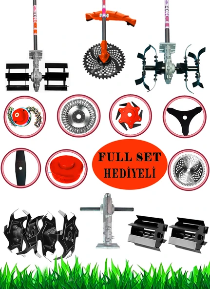 Wacker Pro Alman WR 235 10 İn 1 Sırt Tipi Ot Çim Biçme Tırpanı+Toprak Eşeleme+Akrobat Çapa Aparatı Çelik Fırça - 4