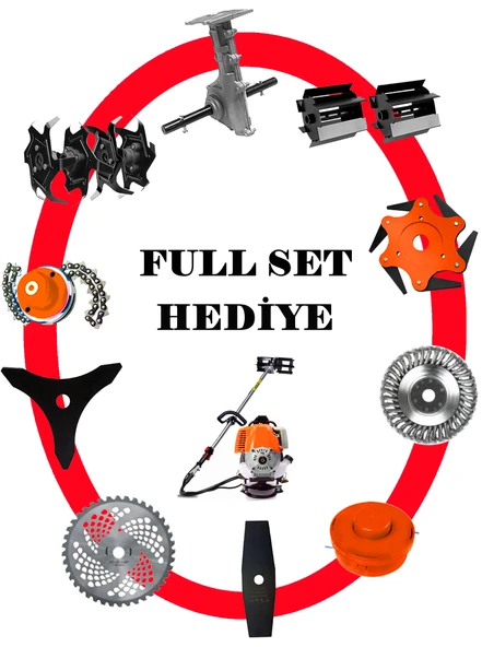 Eisenn Alman ECH 500 10 İn 1 Sırt Tipi Ot Çim Biçme Tırpanı+Toprak Eşeleme+Akrobat Çapa Aparatı Çelik Fırça - Resim 3