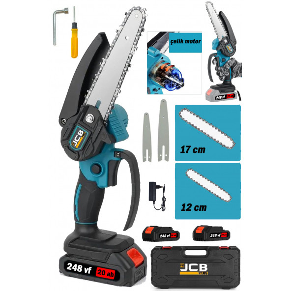 Projcb Plus American Tiger Super Seri 17+12 cm  Çift Pala Çift Zincir 2 Akülü Dal Budama Bıçkı Makinası