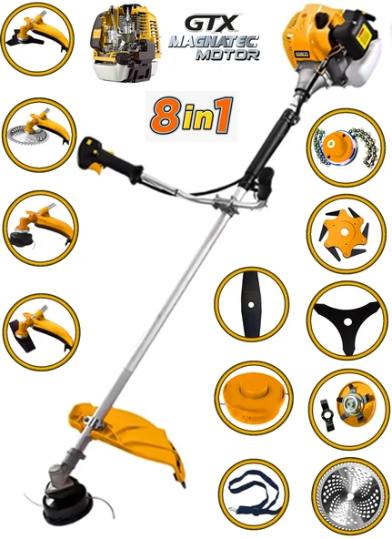 Eisenn Alman 8 In 1 Özel Set Touch Yan Tipi 20 Hp Metal Şanzuman Ot Çim Çalı Çayır Biçme Tırpanı