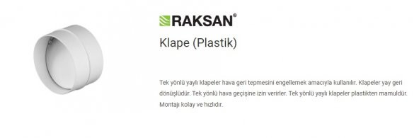 Raksan Kod060 Ø100 Geri Dönüşümlü Hava Çekvalf - 2
