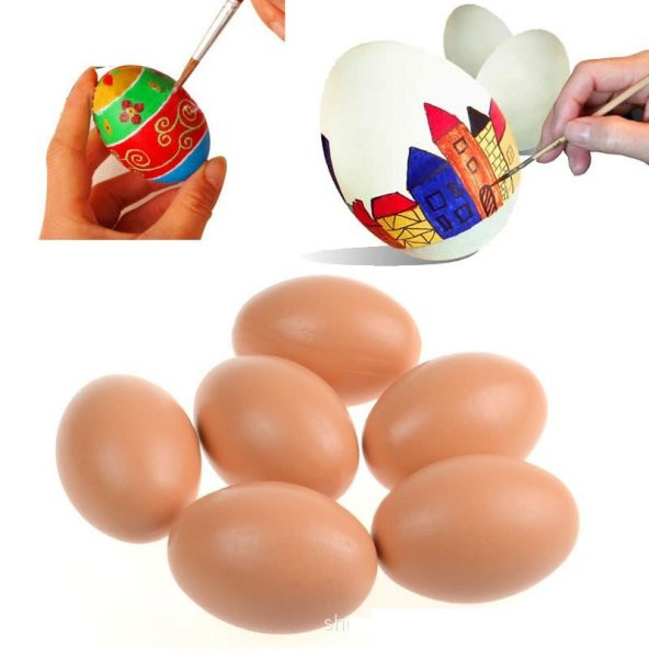 10 Adet Sahte Tavuk Yumurtası  Tavuk Yapay Yumurta ( Sarı -Beyaz) - 2