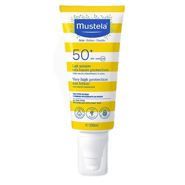 Mustela Yüksek Koruma Faktörlü Güneş Losyonu Tüm Aile İçin SPF50+ 200 ml