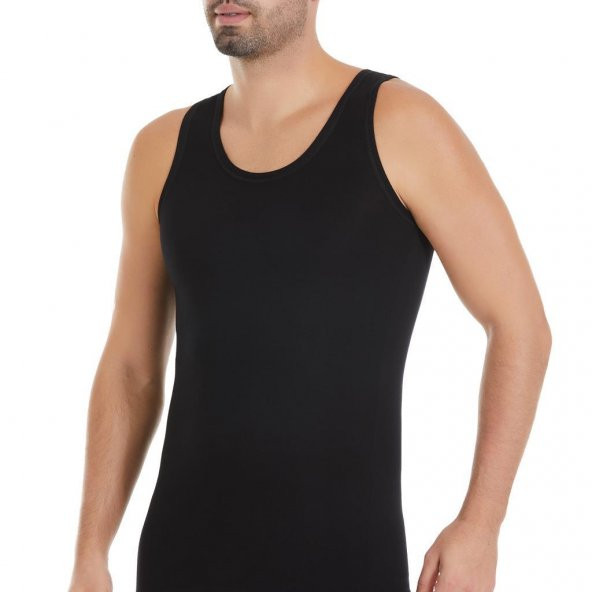 6 Adet Yıldız Erkek Bambu Atlet Siyah 316