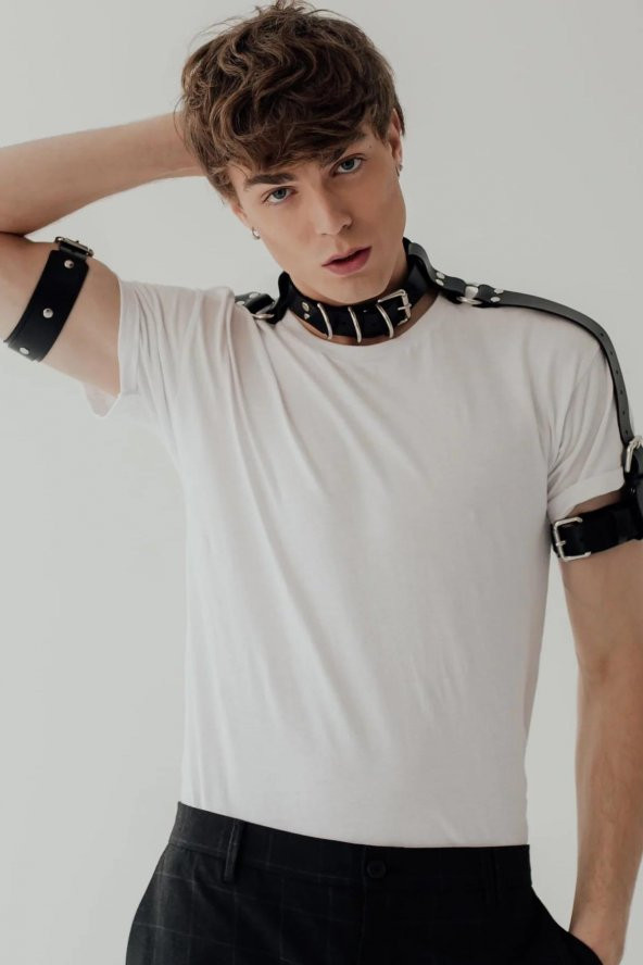 Boyun - Pazu ve Omuz Detaylı Şık Erkek Harness - APFTM90 - 1