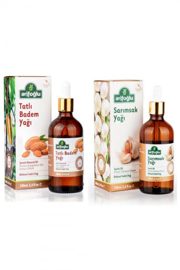 2 li Set Arifoğlu Tatlı Badem Yağı 100 ml-Sarımsak Yağı 100 ml.