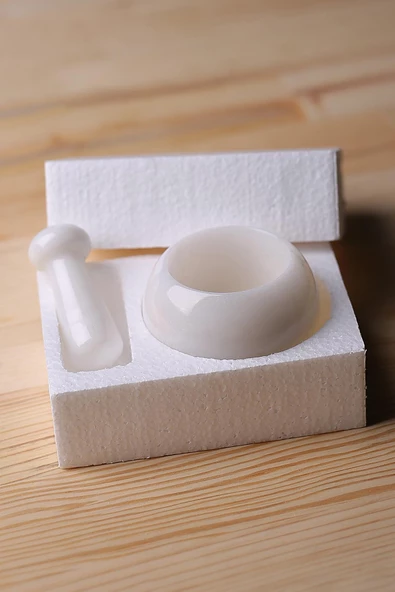 Mermer Havan Seti Küçük Boy Doğaltaş Mermer Havan Seti 8 x 8 Cm - 3
