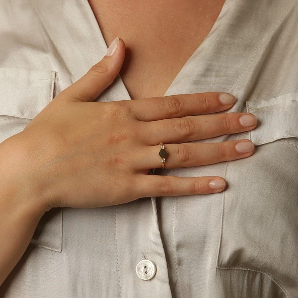 Gold Minik Taşlı Yüzük ürün görseli 1