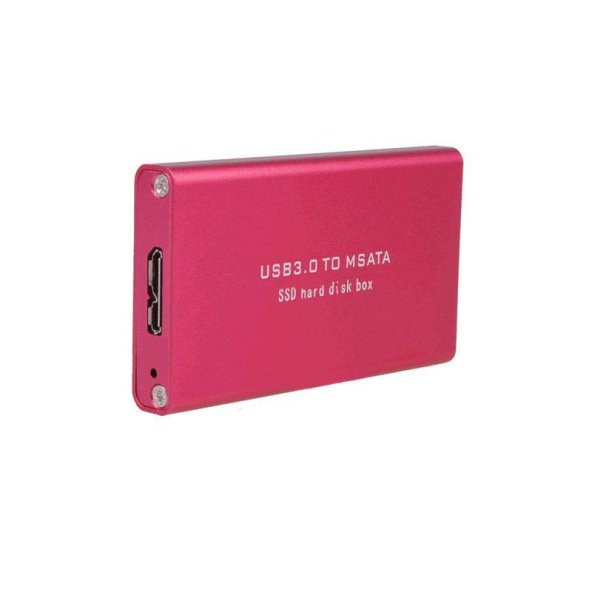 USB 3.0 to msata ngff 1,8" ssd harici harddisk kutusu kırmızı