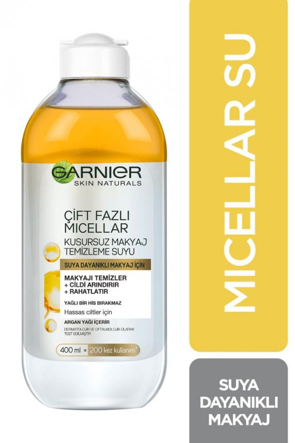 Garnier Skin Naturals Micellar Çift Fazlı Kusursuz Makyaj Temizleme Suyu 400 ml