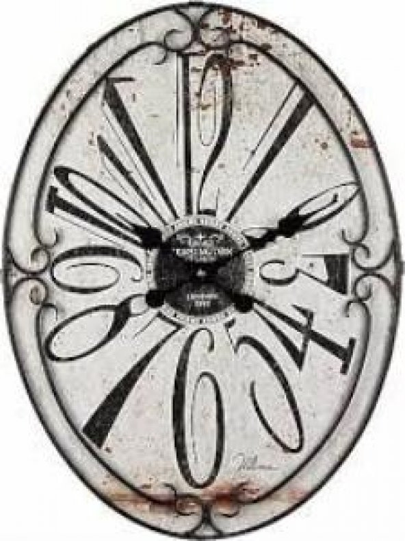 Ultima Regal Ferforje Süslemeli Oval Dekoratif Duvar Saati