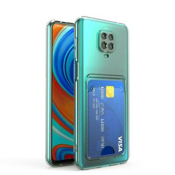 Xiaomi Redmi Note 9 Pro Kılıf Kartlıklı Şeffaf Setra Clear Silikon Kapak - 4
