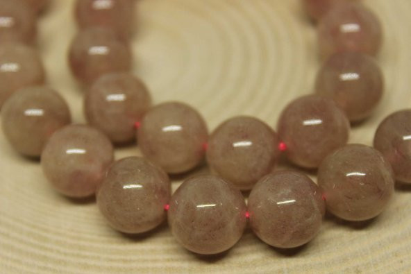 Çilek Kuvars Taşı 12mm/2 adet - Resim 2